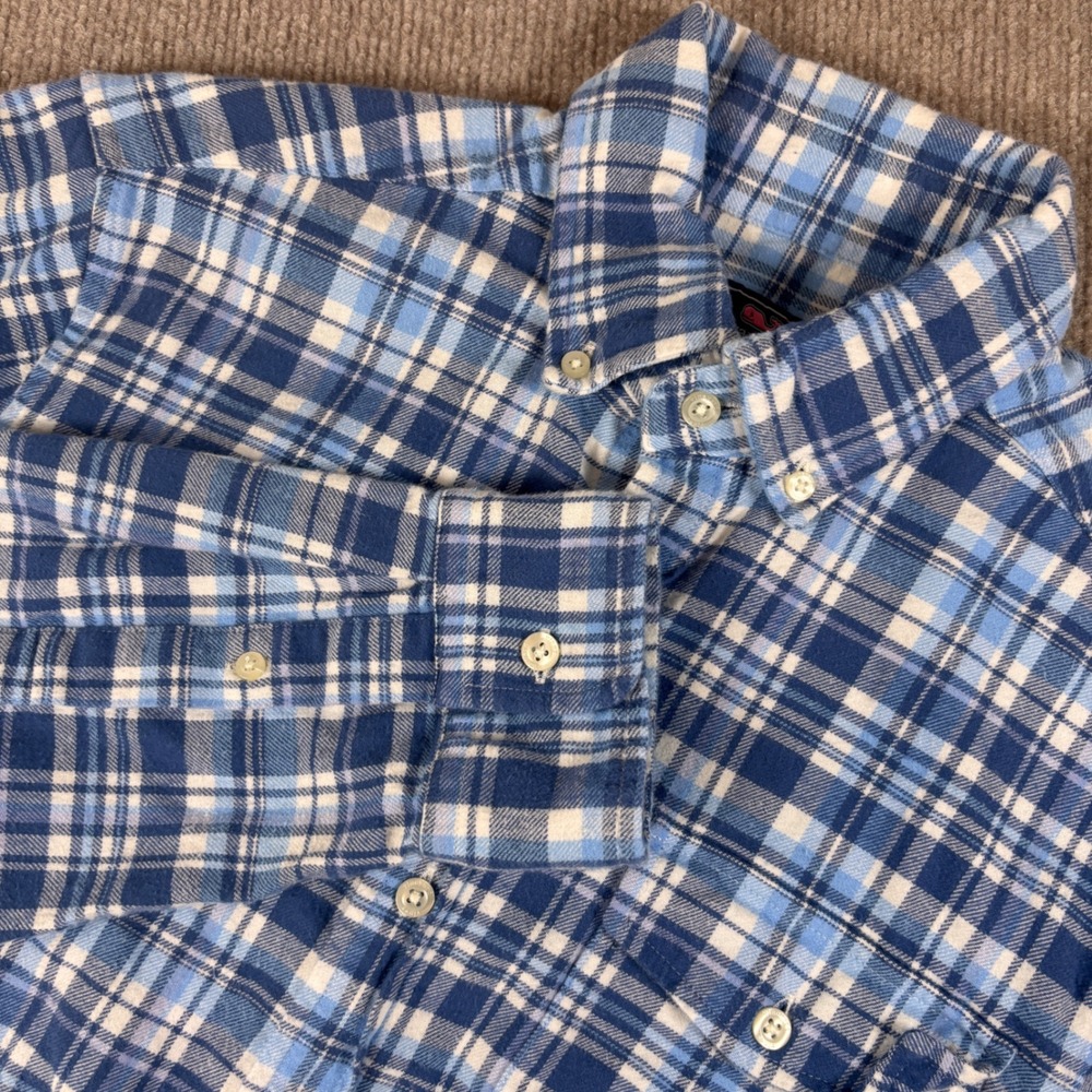 Vineyard Vines Blue Gingham Classic Fit Crosby Flannel Shirt Mens Size Small EUC